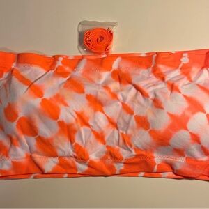 No Boundaries Size XXXL Orange and White Tie-Dye Bandeau Top